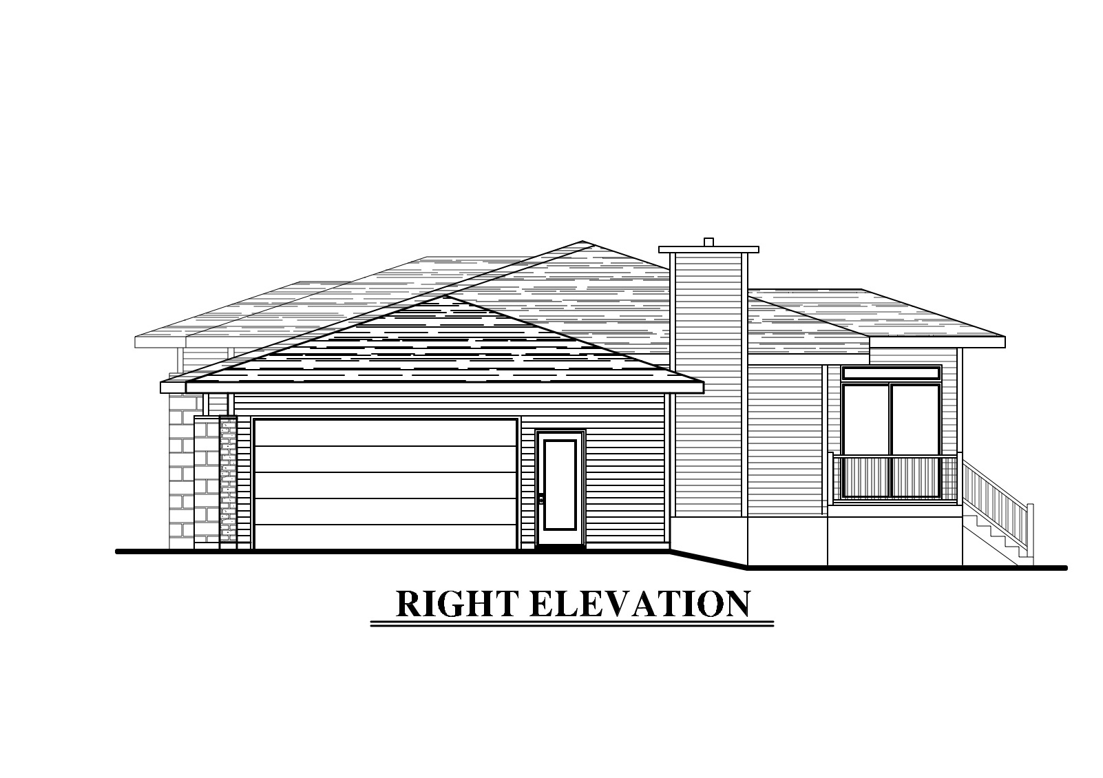 Home Plan Right Elevation of this 3-Bedroom,1438 Sq Ft Plan -158-1276