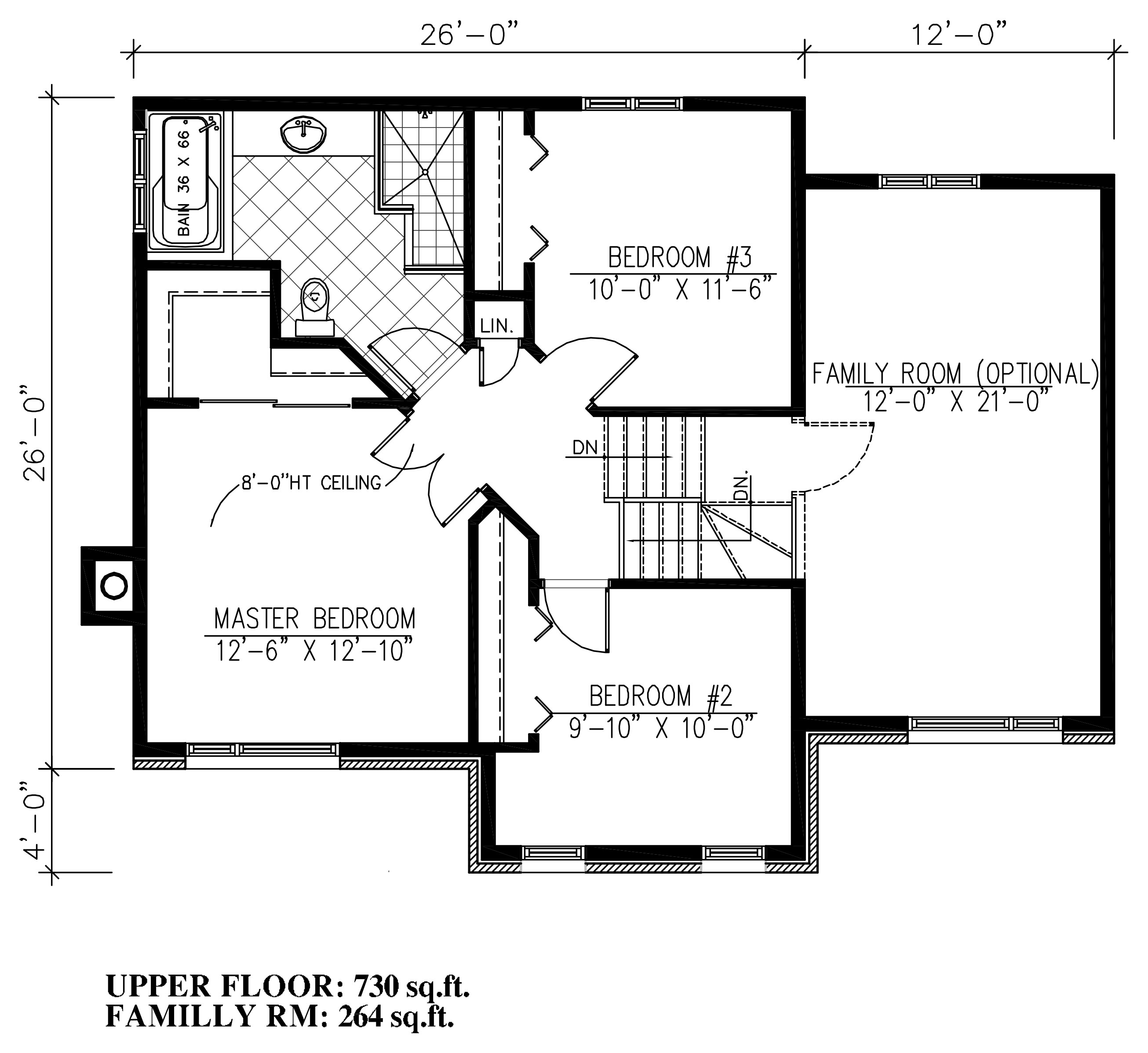 Floor Plan Second Story of Contemporary Plan #158-1278