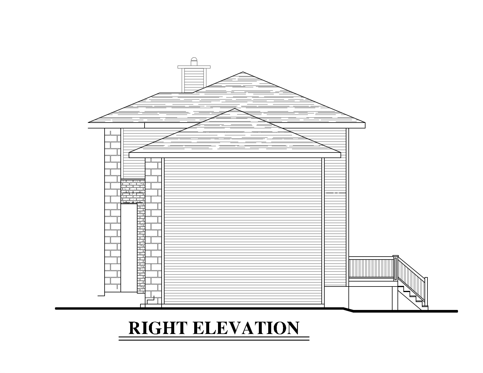 Home Plan Right Elevation of this 3-Bedroom,1406 Sq Ft Plan -158-1278
