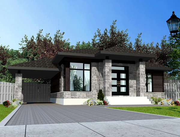 Front View of this 3-Bedroom, 1223 Sq Ft Plan - 158-1279