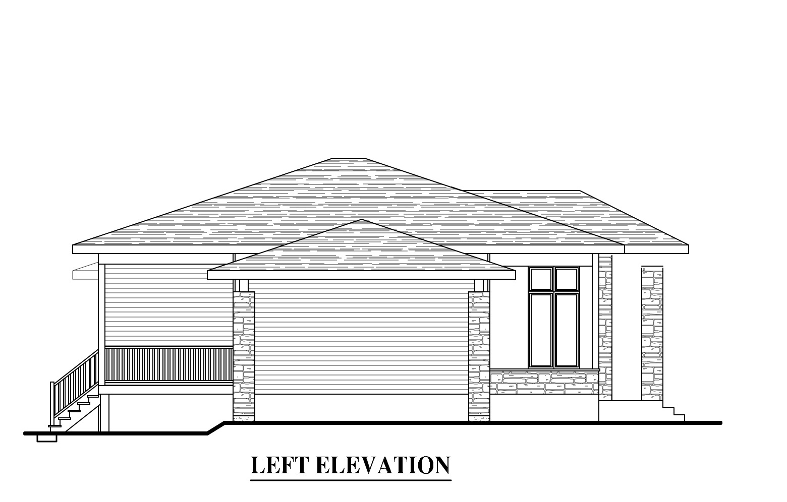 Home Plan Left Elevation of this 3-Bedroom,1223 Sq Ft Plan -158-1279