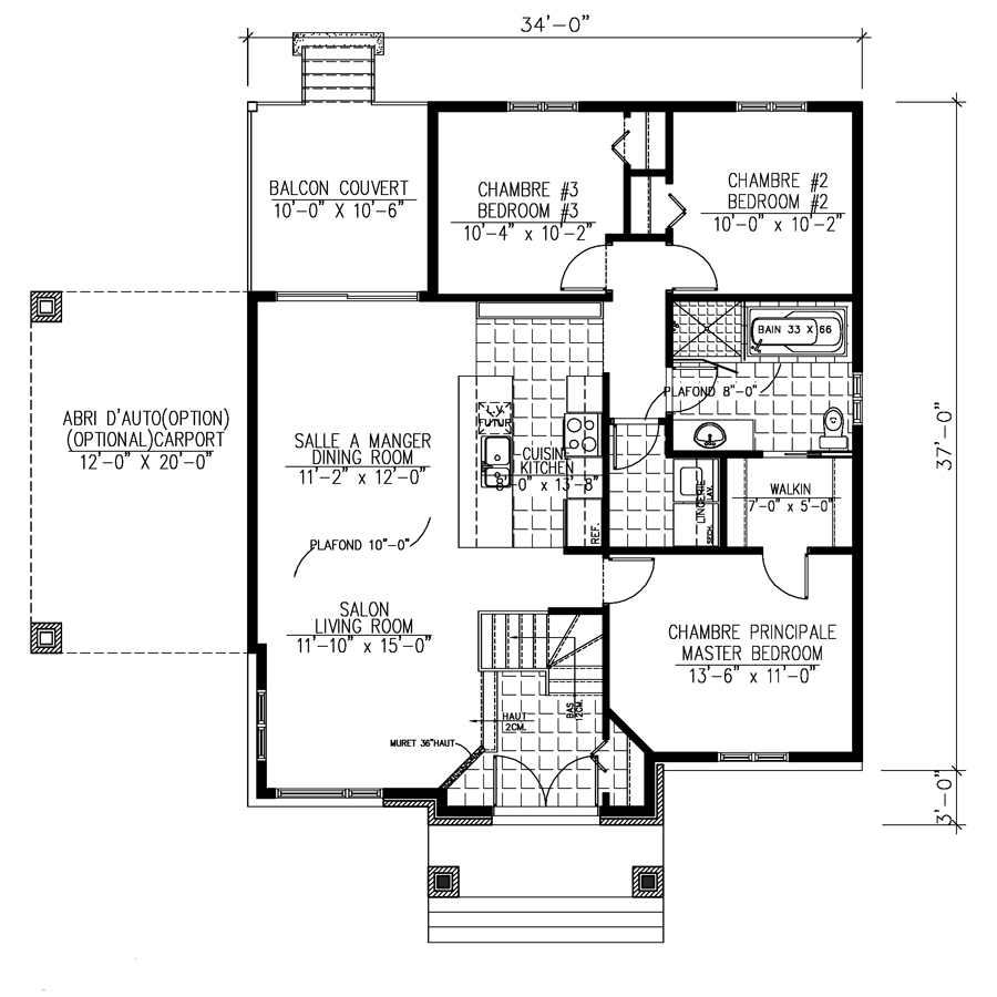 Floor Plan First Story of Contemporary Plan #158-1279