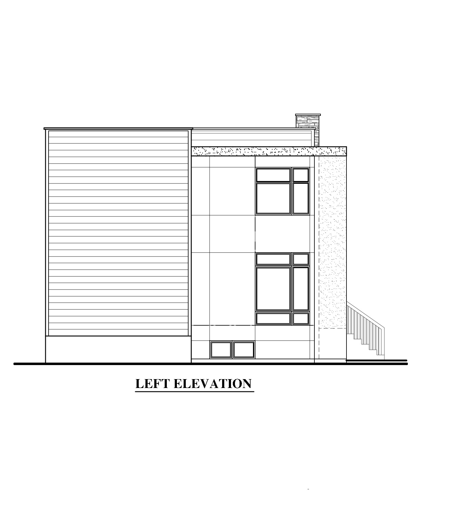 Home Plan Left Elevation of this 3-Bedroom,1536 Sq Ft Plan -158-1280
