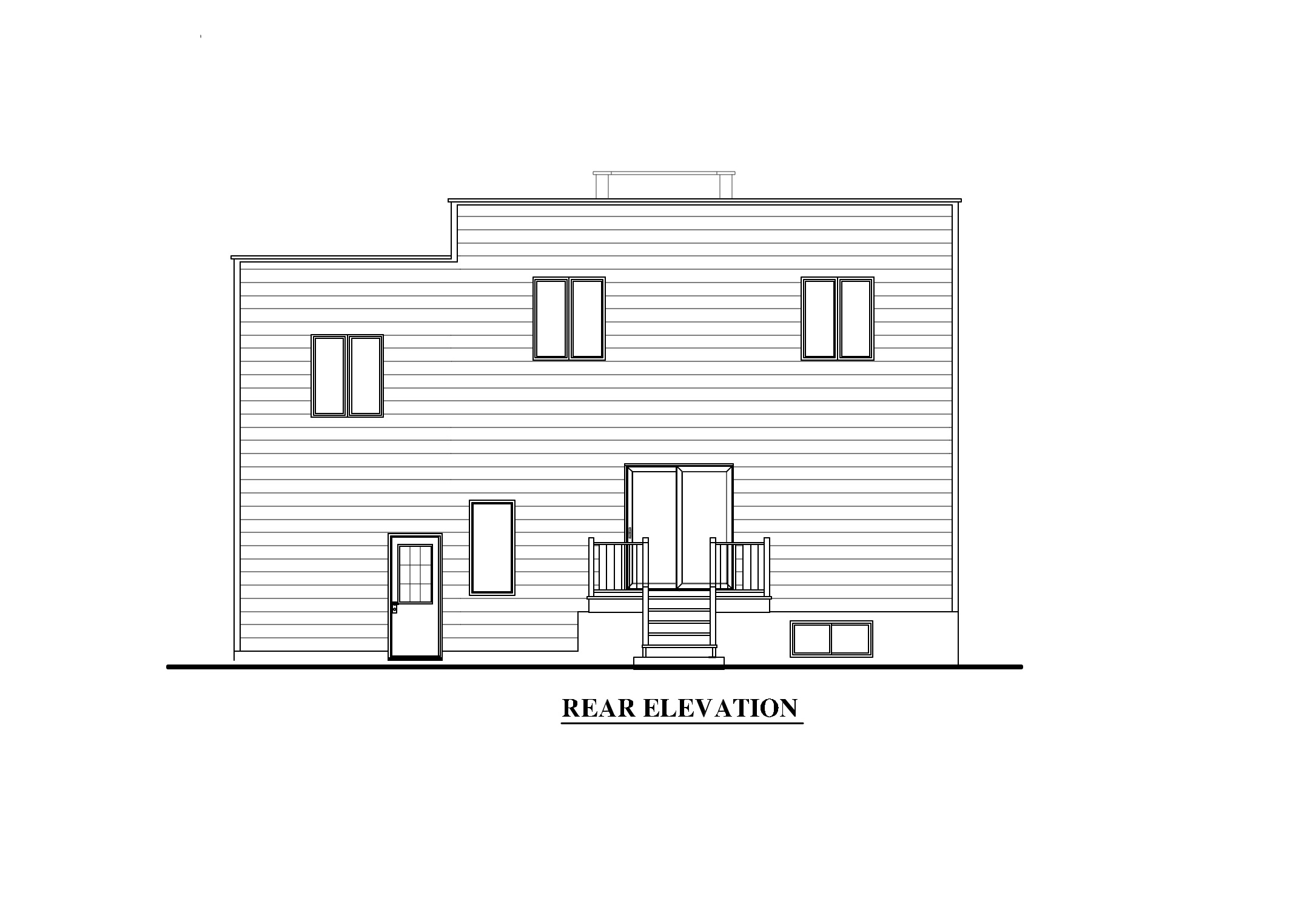 Home Plan Rear Elevation of this 3-Bedroom,1536 Sq Ft Plan -158-1280