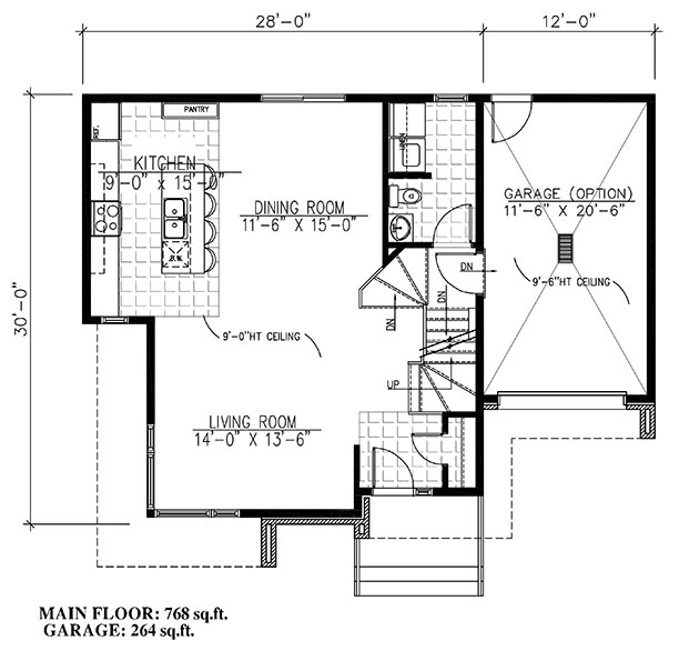 Floor Plan First Story of Contemporary Plan #158-1280