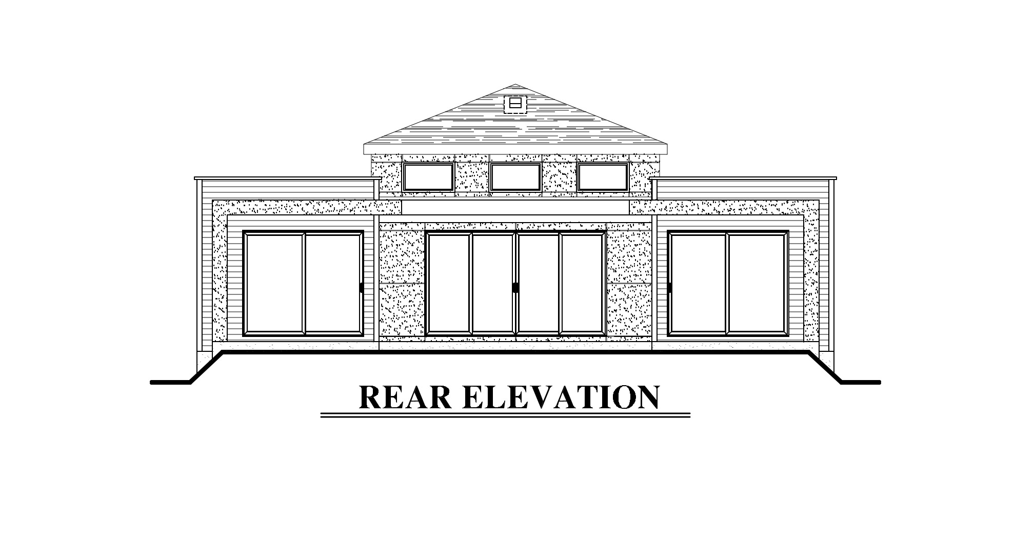 Home Plan Rear Elevation of this 2-Bedroom,1236 Sq Ft Plan -158-1281