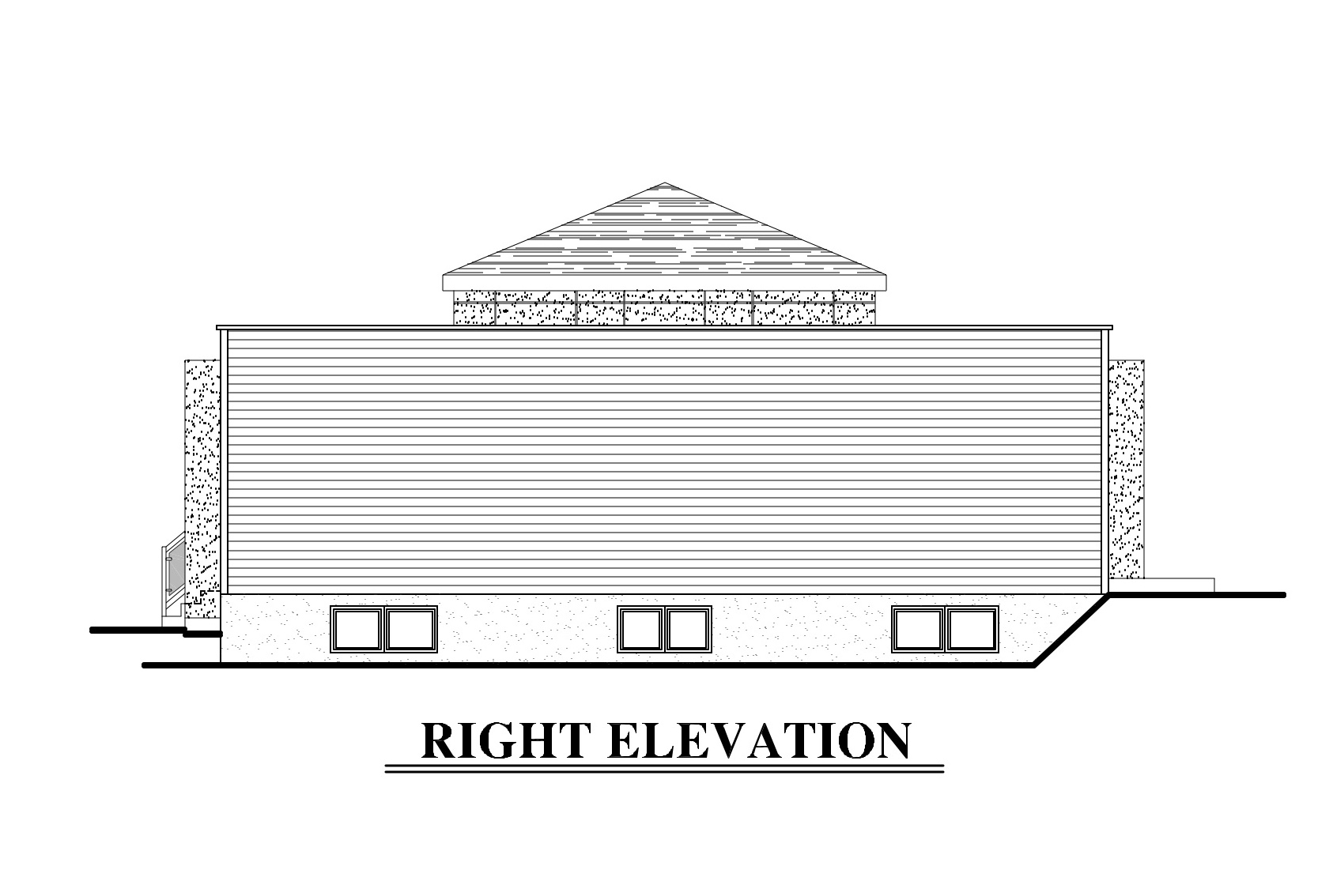 Home Plan Right Elevation of this 2-Bedroom,1236 Sq Ft Plan -158-1281