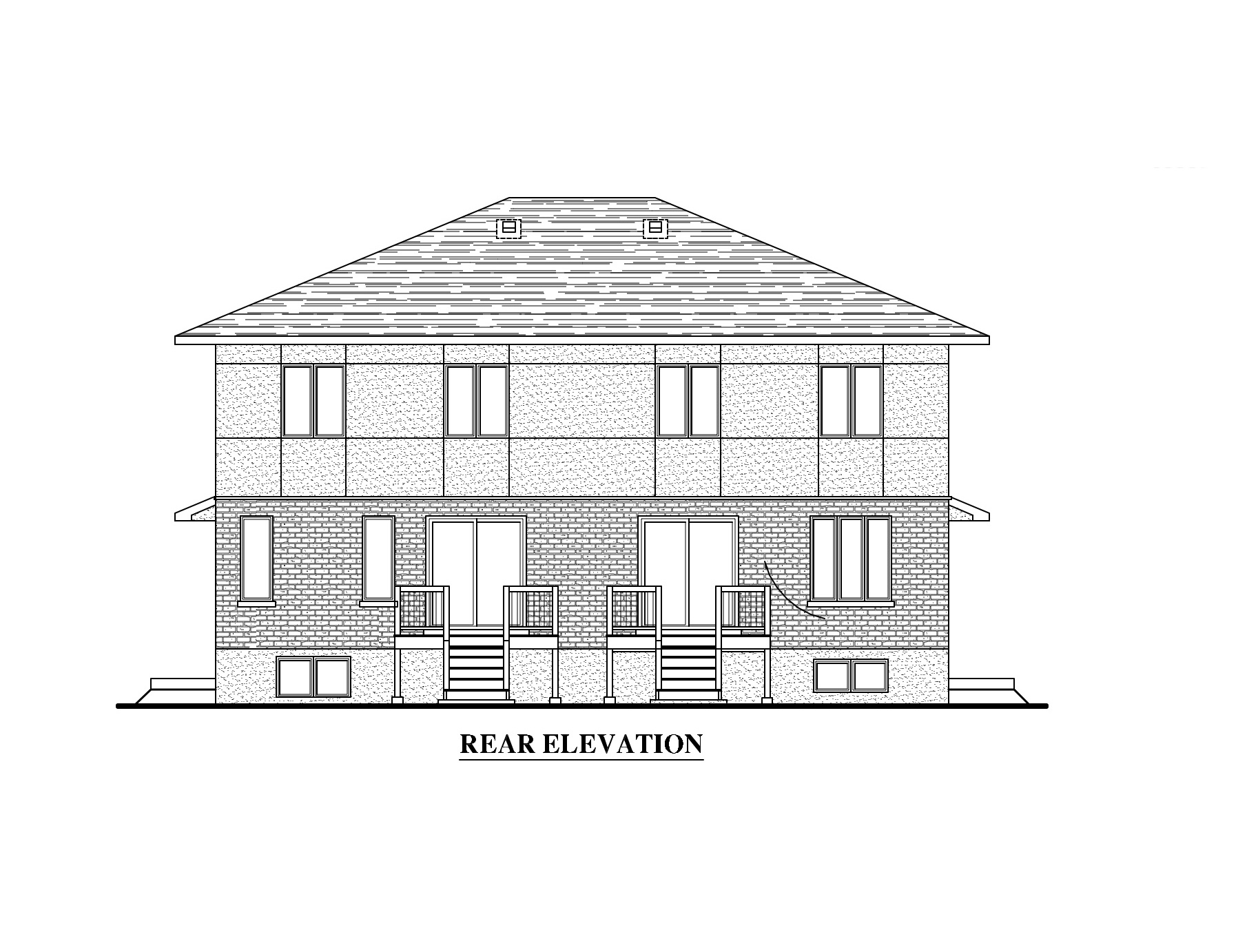 Home Plan Rear Elevation of this 3-Bedroom,1497 Sq Ft Plan -158-1282