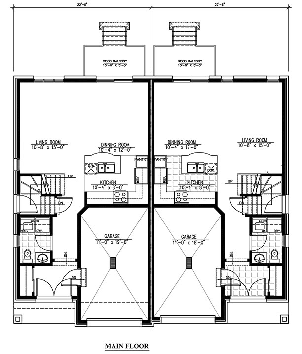Floor Plan First Story of Contemporary Plan #158-1282