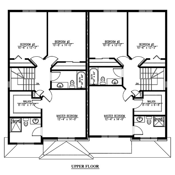 Floor Plan Second Story of Contemporary Plan #158-1282