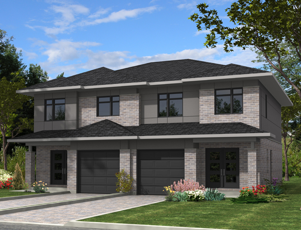 Front elevation of Contemporary home (ThePlanCollection: House Plan #158-1282)