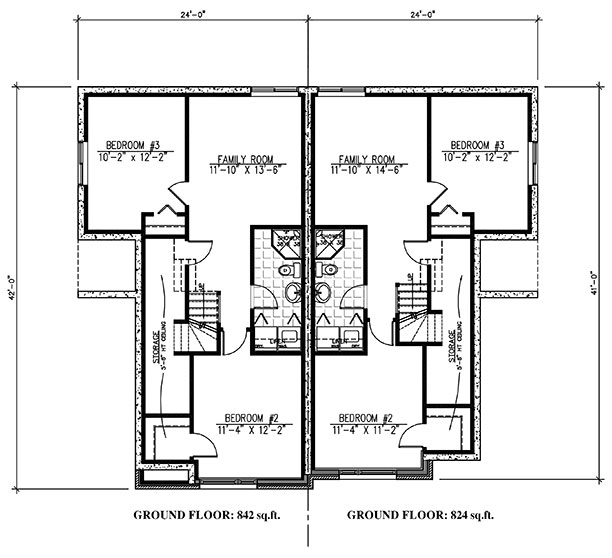Floor Plan Basement of Contemporary Plan #158-1283