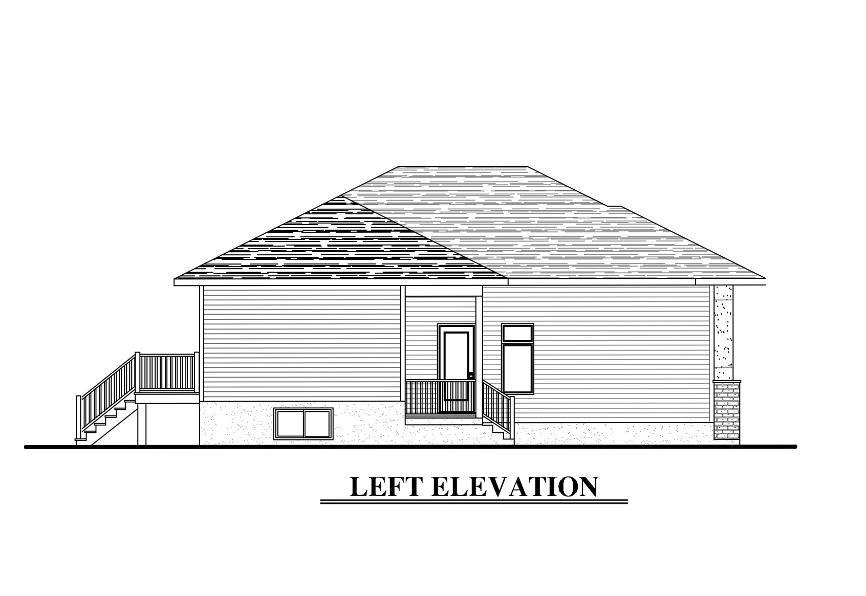 Home Plan Left Elevation of this 6-Bedroom,3318 Sq Ft Plan -158-1283