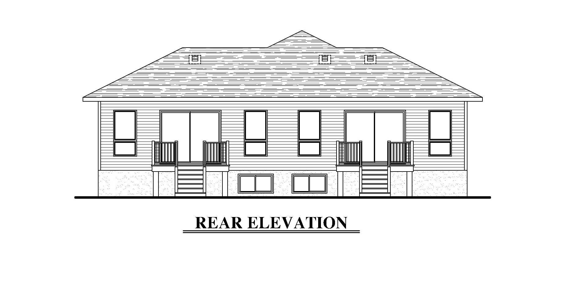 Home Plan Rear Elevation of this 6-Bedroom,3318 Sq Ft Plan -158-1283