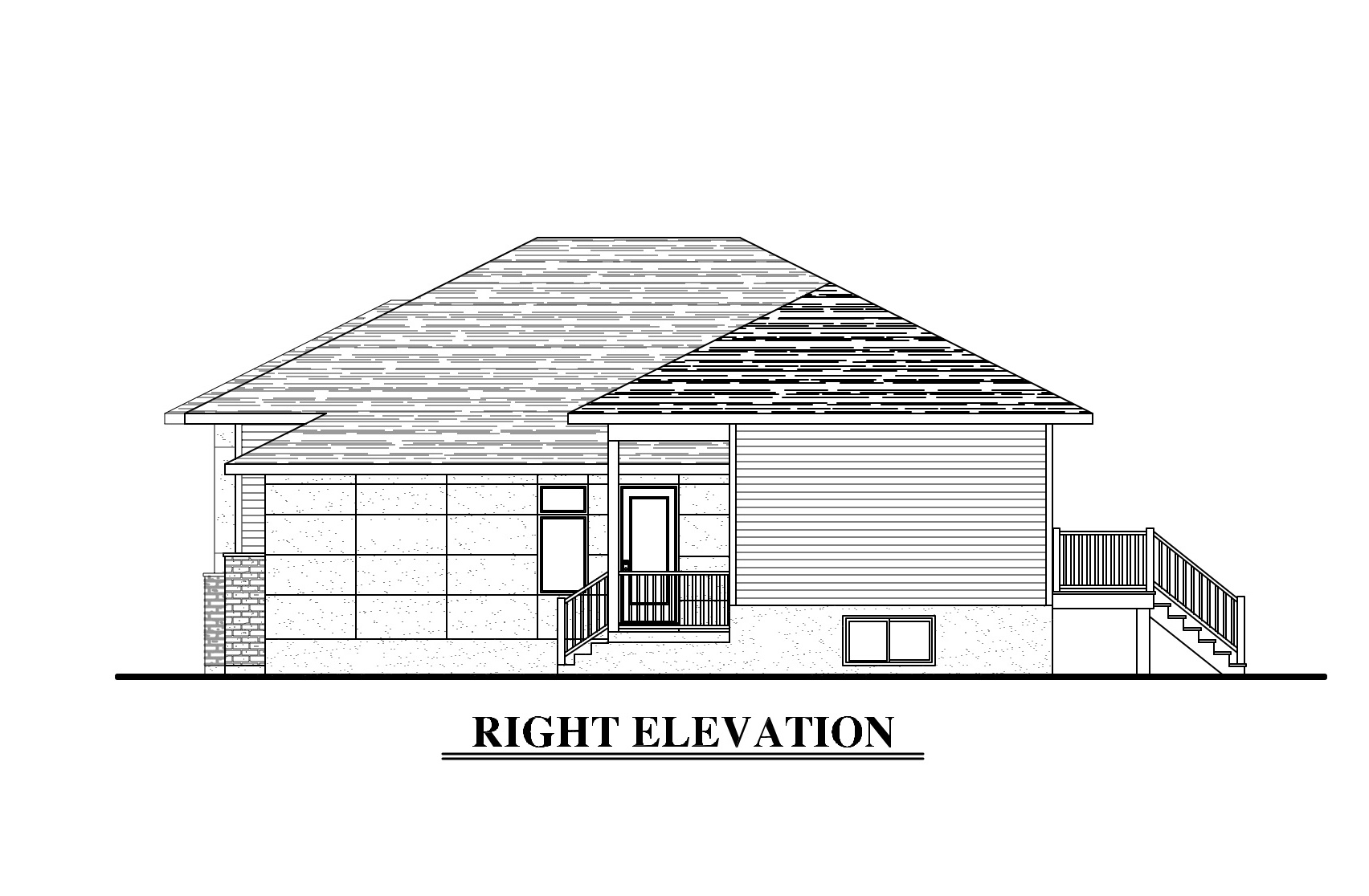 Home Plan Right Elevation of this 6-Bedroom,3318 Sq Ft Plan -158-1283