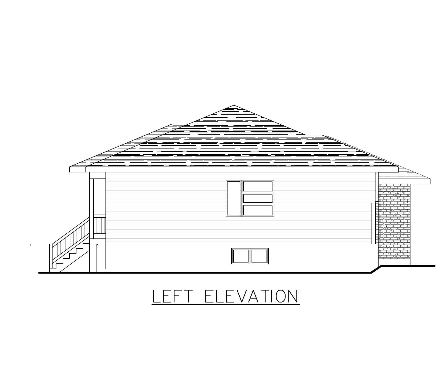 Home Plan Left Elevation of this 2-Bedroom,1013 Sq Ft Plan -158-1284