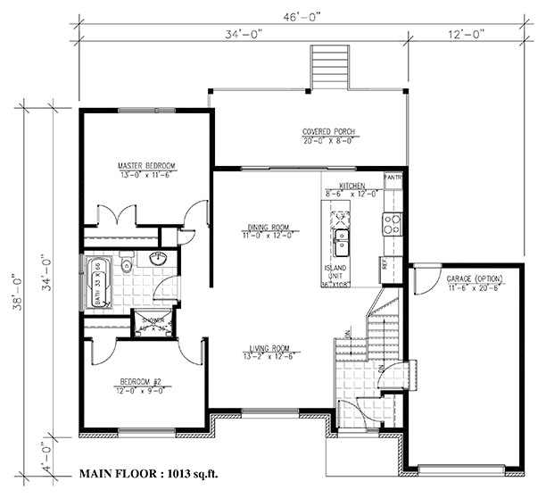 Floor Plan First Story of Contemporary Plan #158-1284