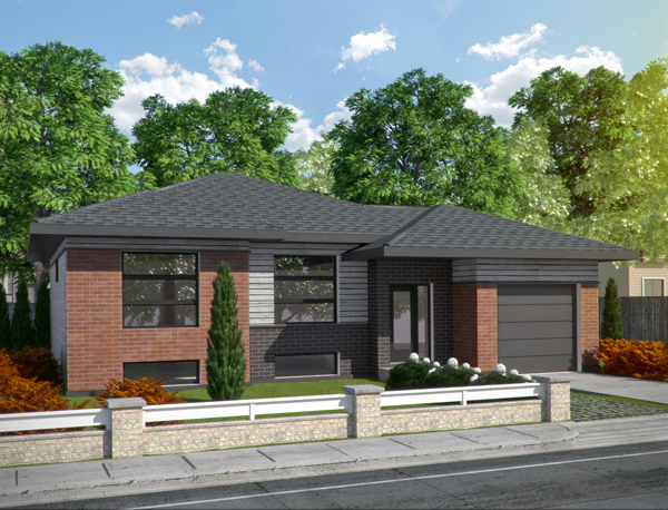 Front elevation of Contemporary home (ThePlanCollection: House Plan #158-1284)