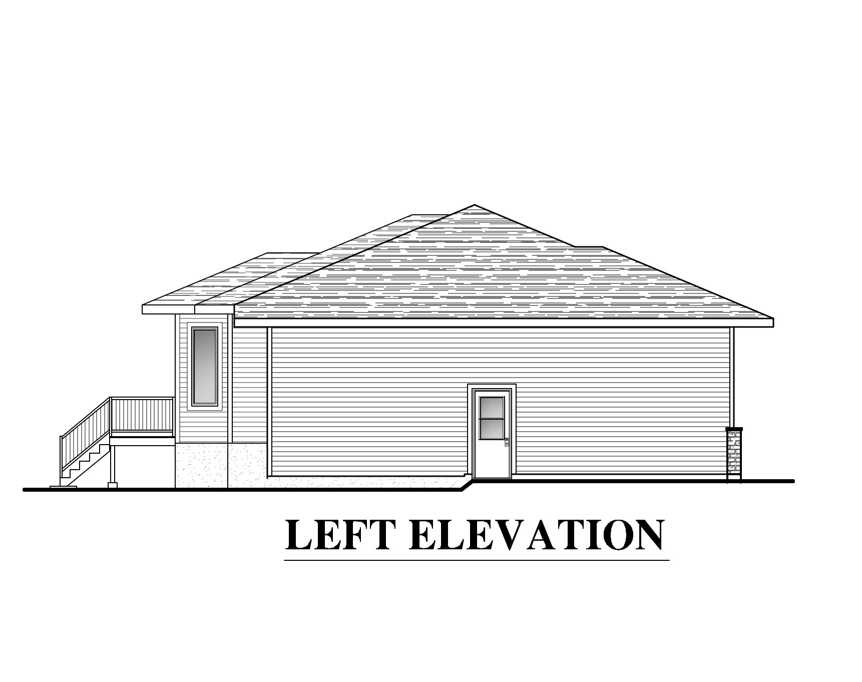 Home Plan Left Elevation of this 2-Bedroom,1232 Sq Ft Plan -158-1285