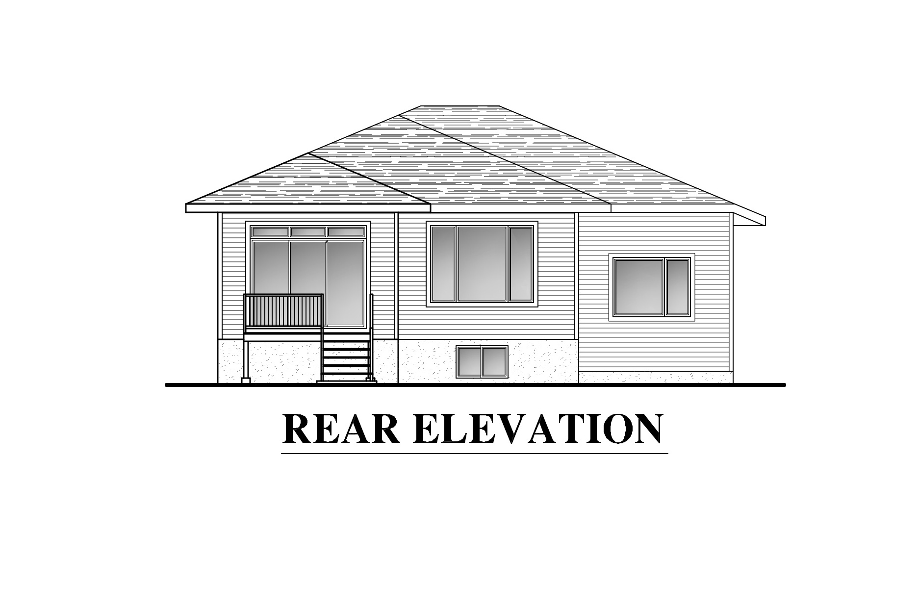 Home Plan Rear Elevation of this 2-Bedroom,1232 Sq Ft Plan -158-1285
