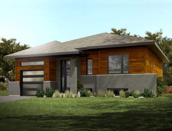 Front elevation of Contemporary home (ThePlanCollection: House Plan #158-1285)