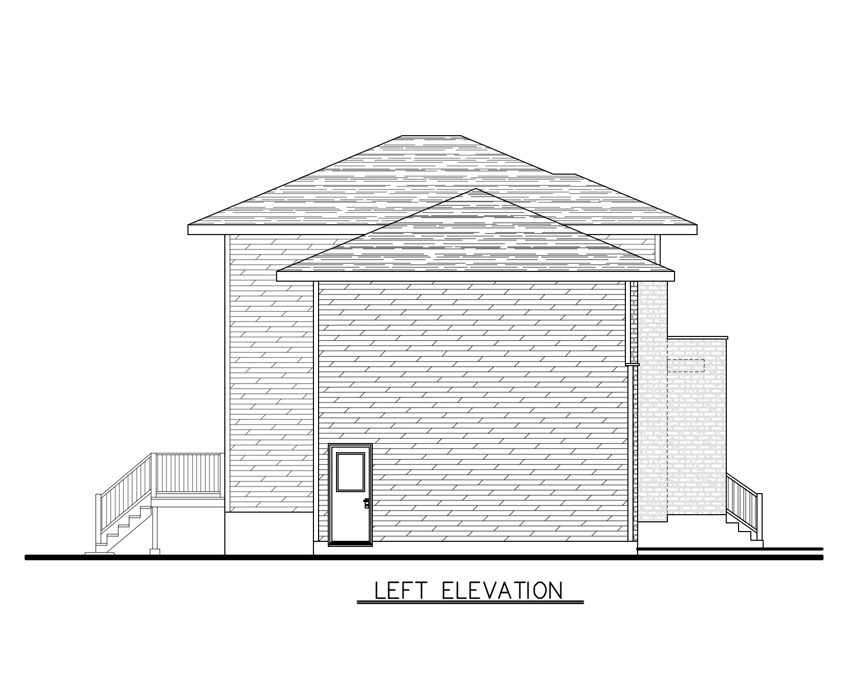 Home Plan Left Elevation of this 3-Bedroom,1394 Sq Ft Plan -158-1286