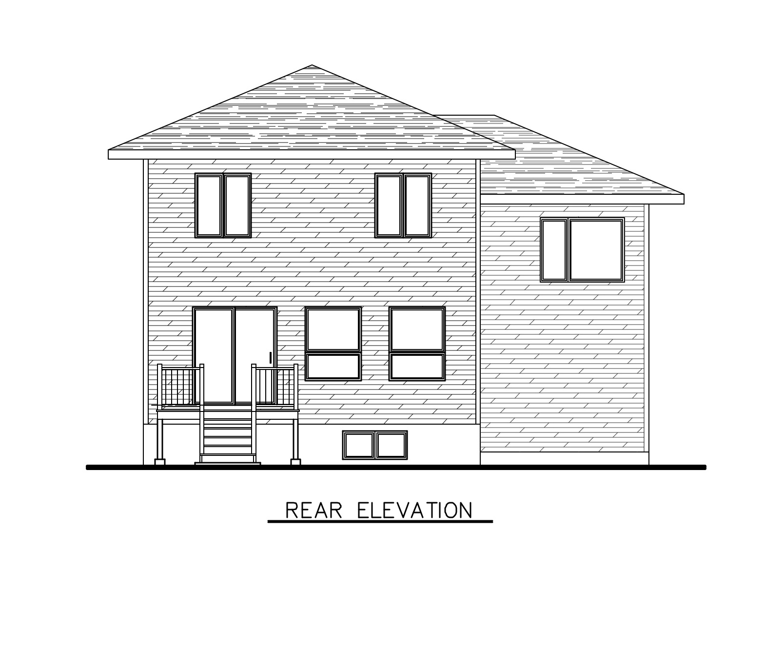 Home Plan Rear Elevation of this 3-Bedroom,1394 Sq Ft Plan -158-1286