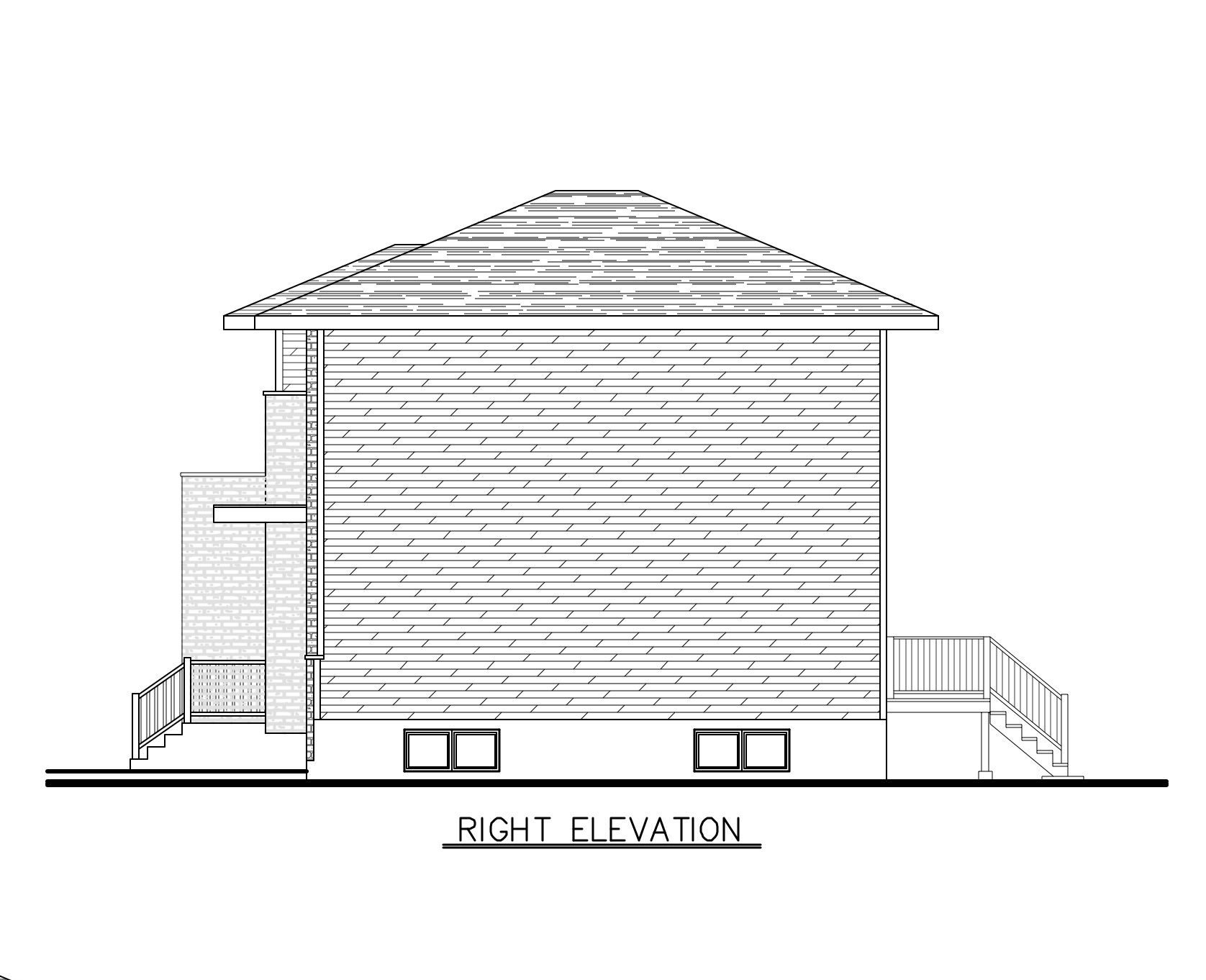 Home Plan Right Elevation of this 3-Bedroom,1394 Sq Ft Plan -158-1286