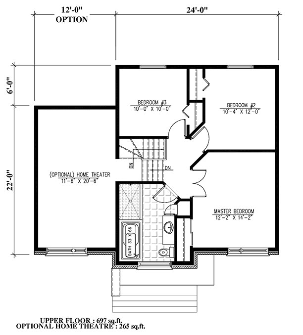 Floor Plan Second Story of Contemporary Plan #158-1286