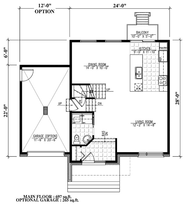 Floor Plan First Story of Contemporary Plan #158-1286
