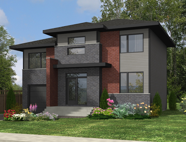 Front elevation of Contemporary home (ThePlanCollection: House Plan #158-1286)