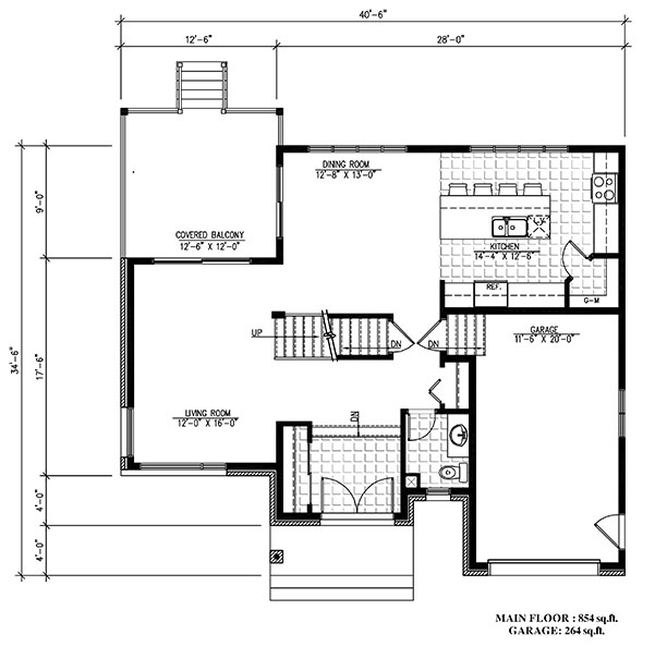 Floor Plan First Story of Contemporary Plan #158-1287