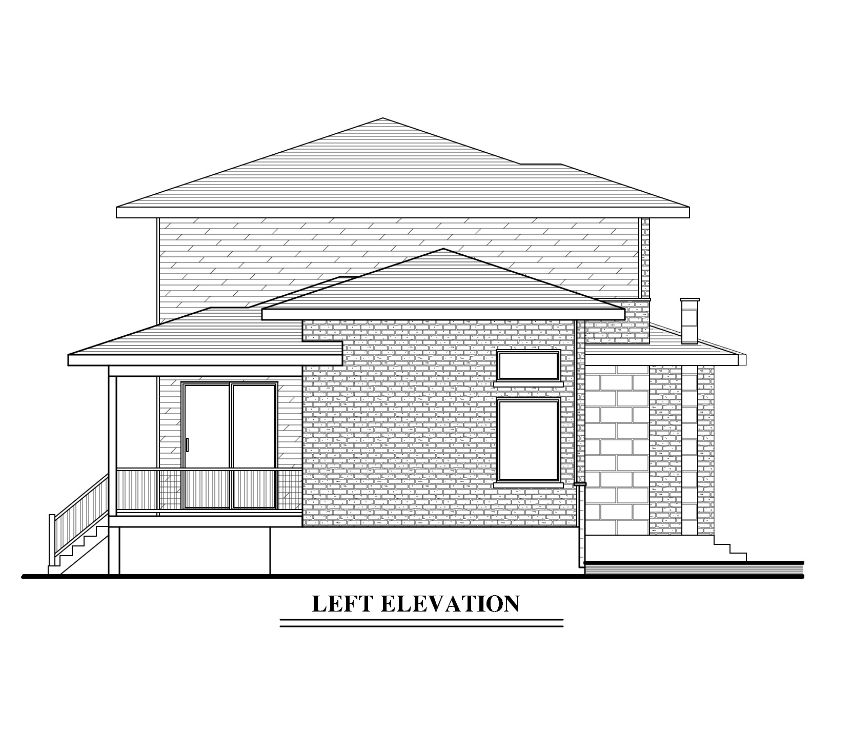 Home Plan Left Elevation of this 3-Bedroom,1668 Sq Ft Plan -158-1287