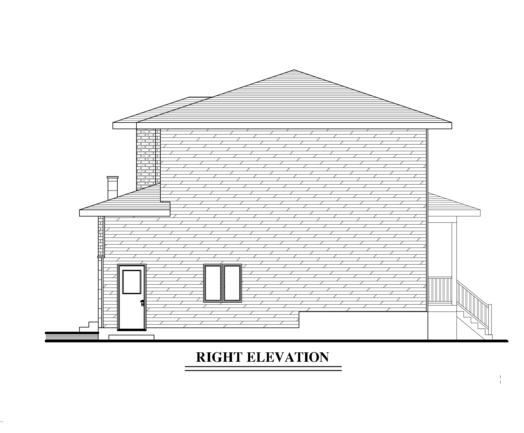 Home Plan Right Elevation of this 3-Bedroom,1668 Sq Ft Plan -158-1287