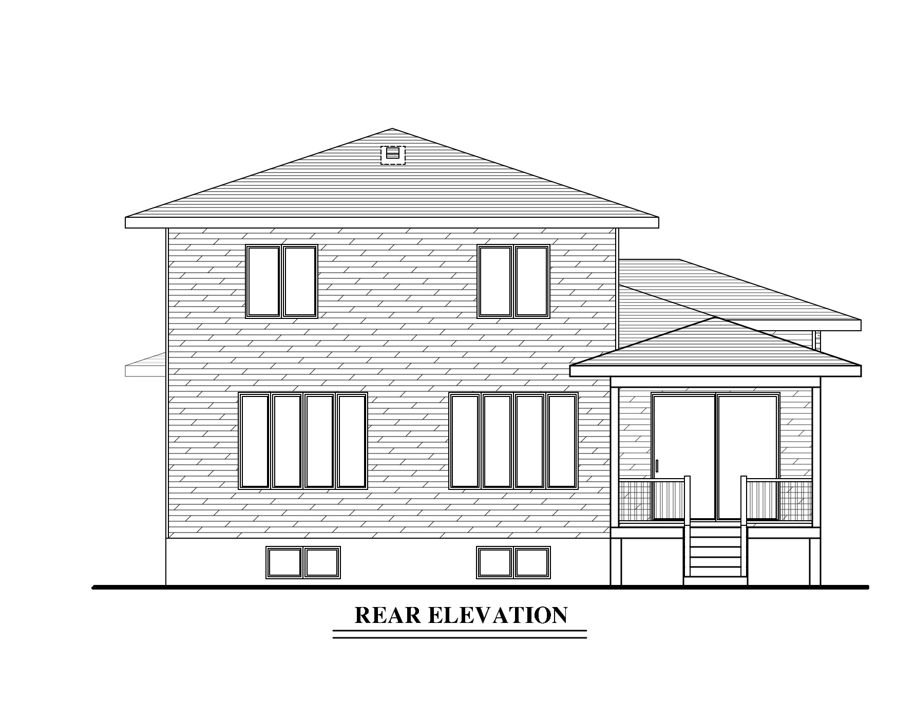 Home Plan Rear Elevation of this 3-Bedroom,1668 Sq Ft Plan -158-1287
