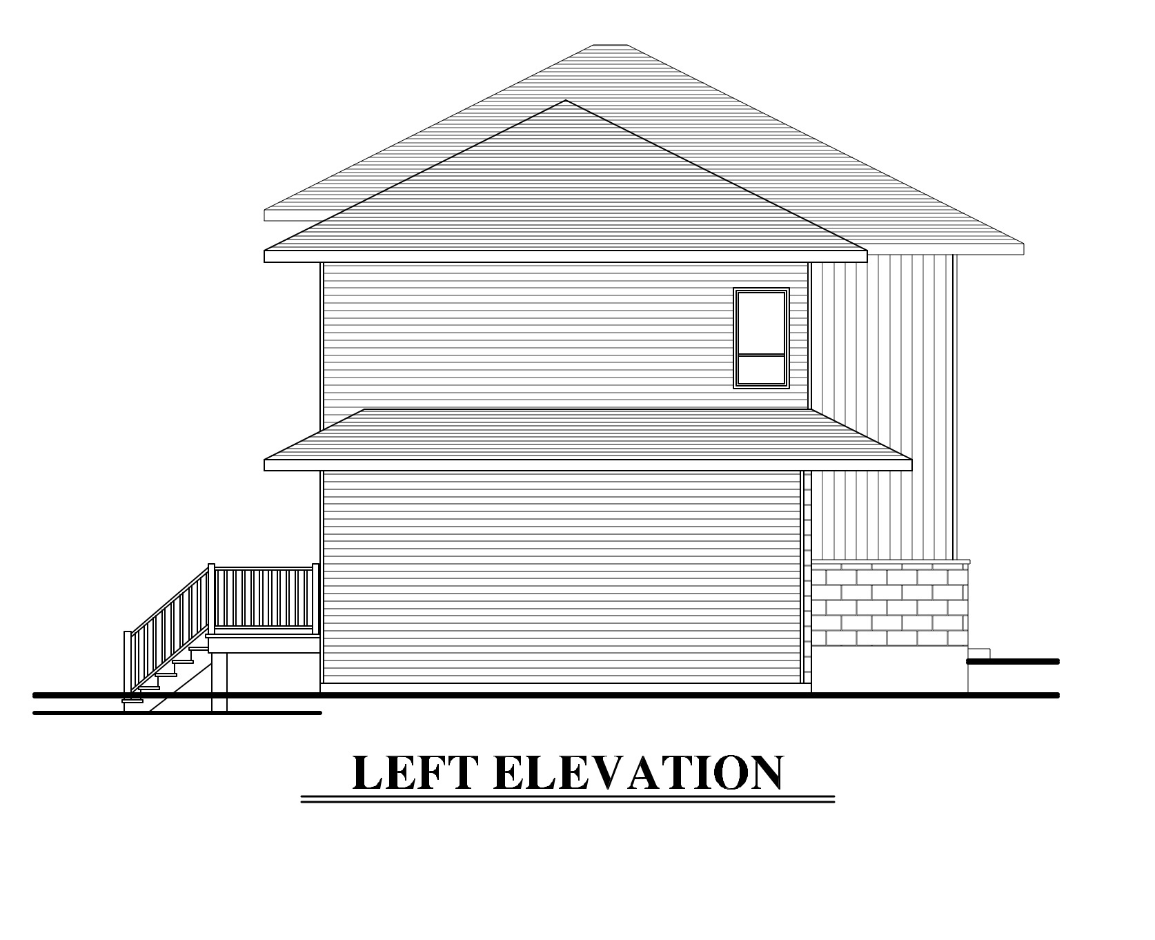 Home Plan Left Elevation of this 3-Bedroom,1480 Sq Ft Plan -158-1288