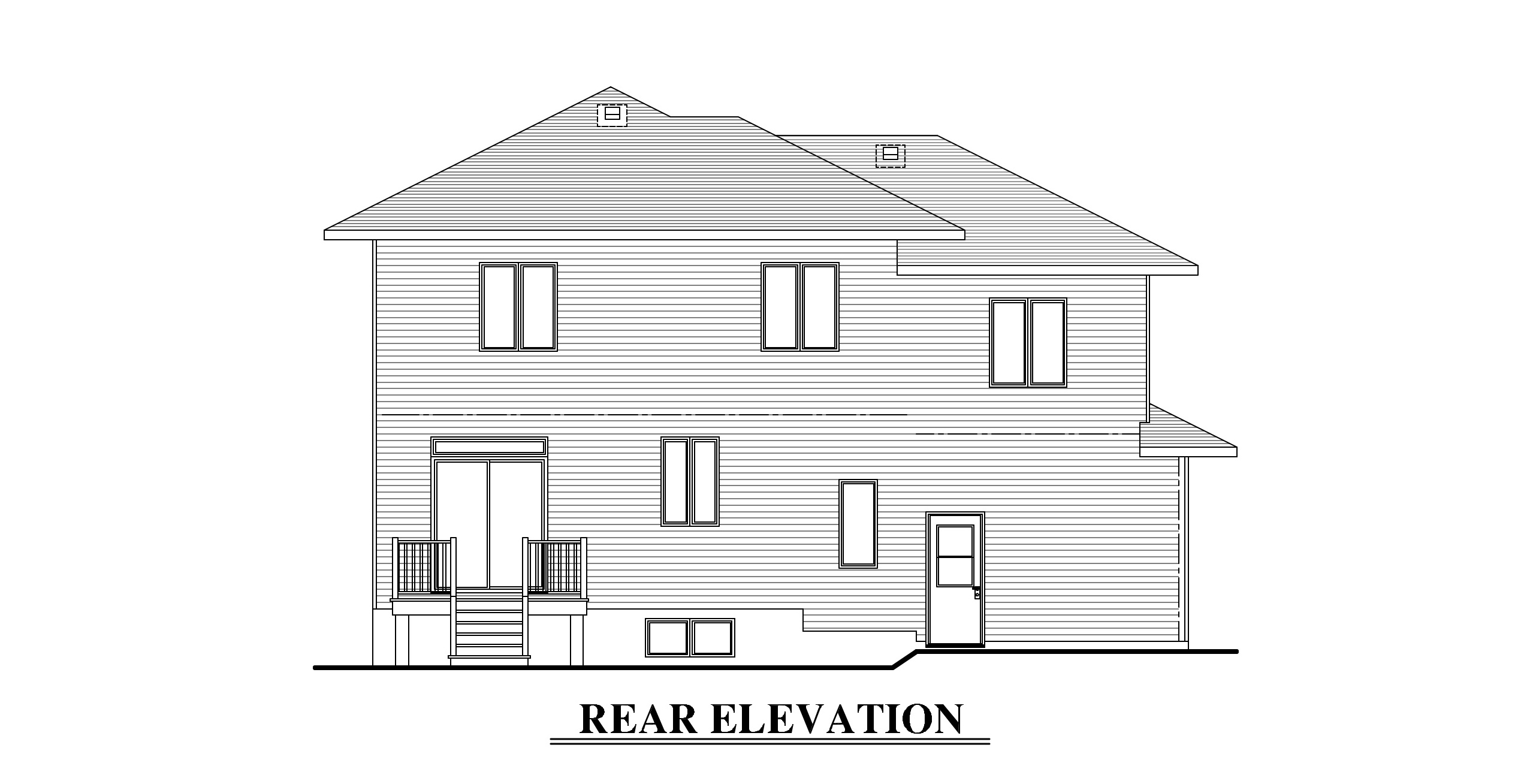 Home Plan Rear Elevation of this 3-Bedroom,1480 Sq Ft Plan -158-1288