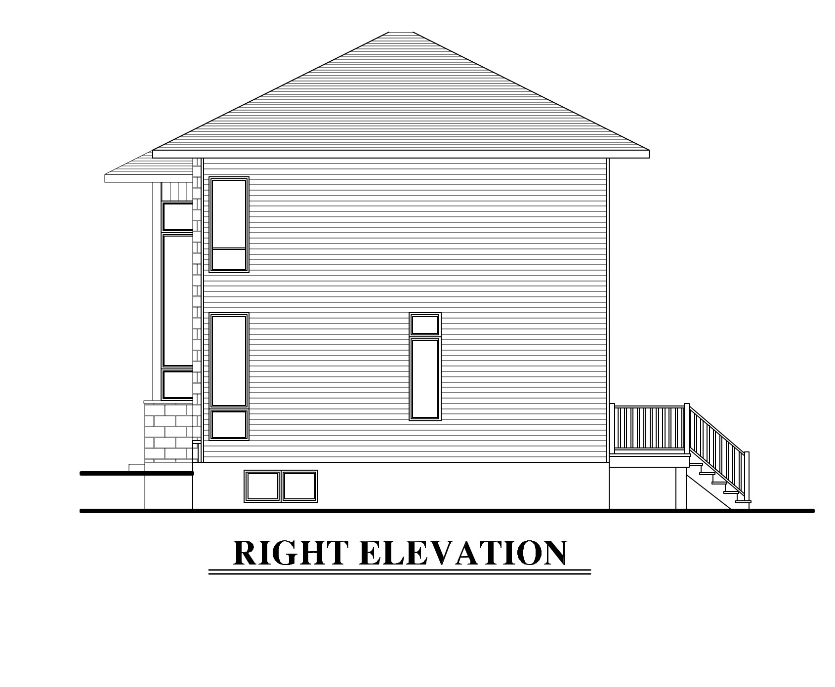 Home Plan Right Elevation of this 3-Bedroom,1480 Sq Ft Plan -158-1288