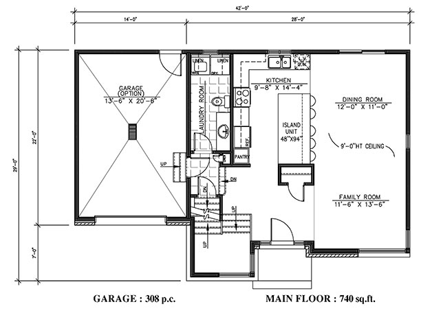 Floor Plan First Story of Contemporary Plan #158-1288