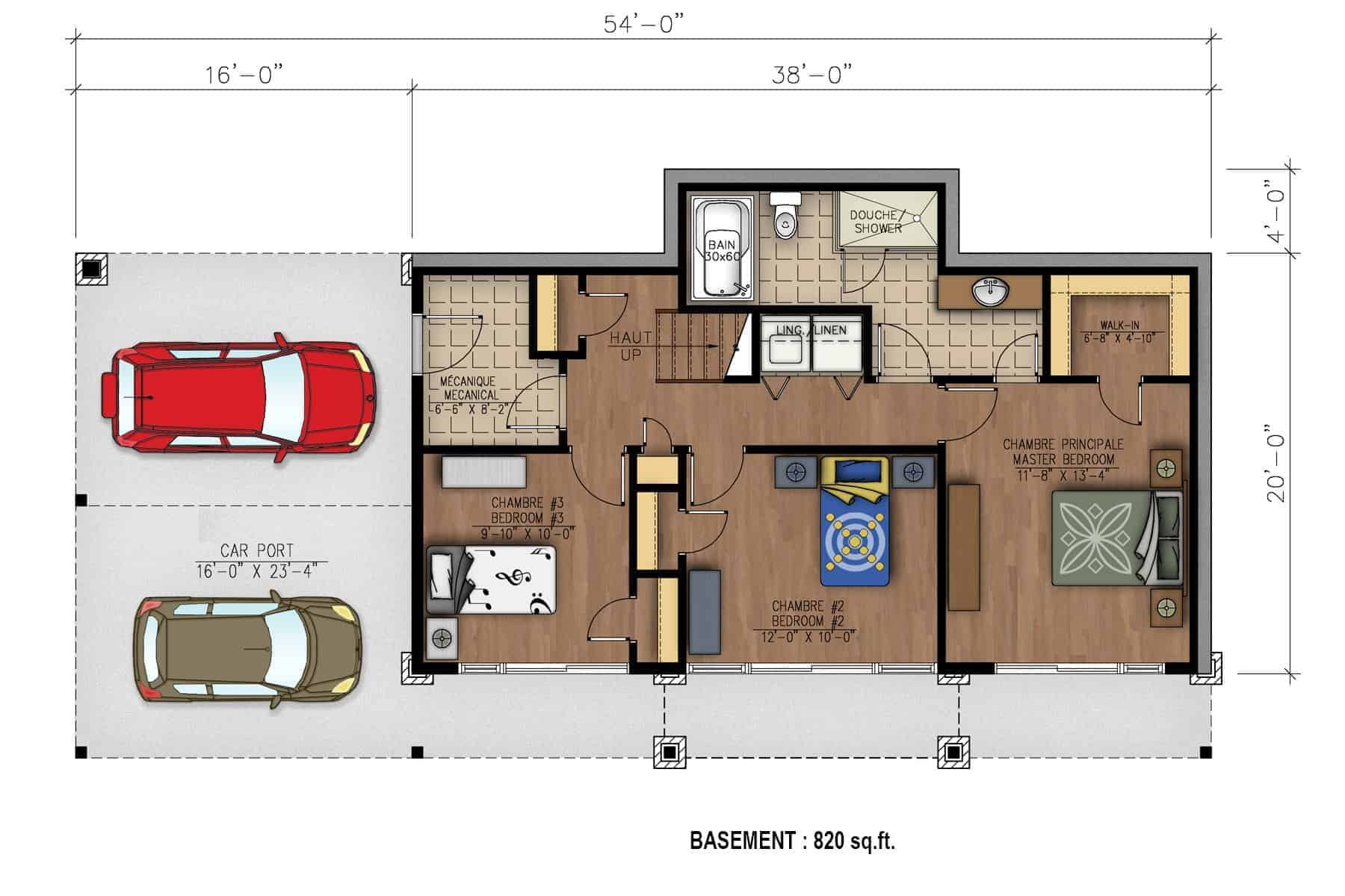 Floor Plan Basement of Modern Plan #158-1289