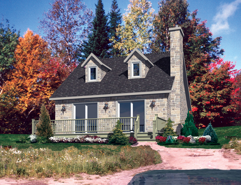 Front elevation of Cottage home (ThePlanCollection: House Plan #158-1295)