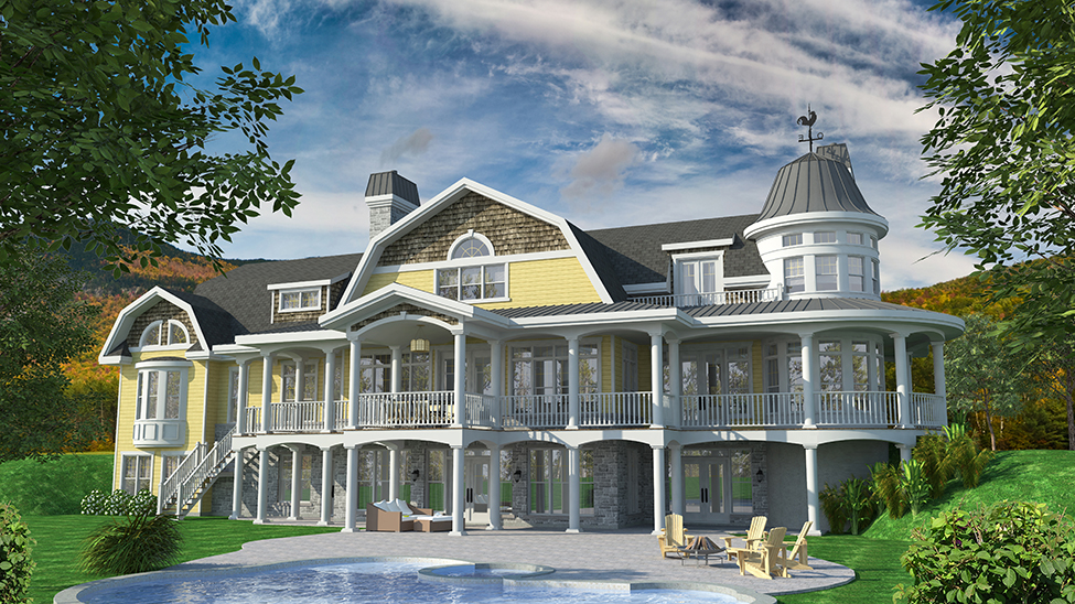 Rear View of this 6-Bedroom,8277 Sq Ft Plan -8277