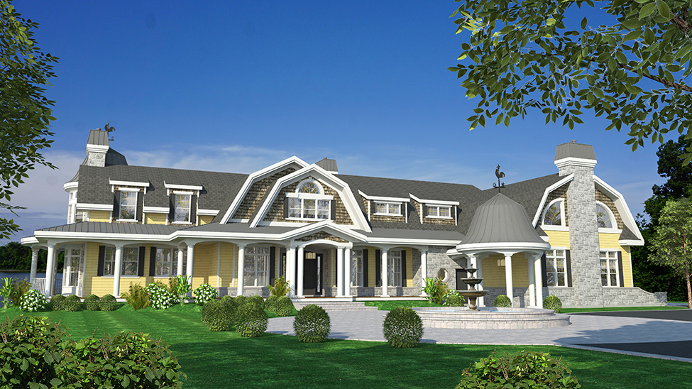 Front elevation of Cottage home (ThePlanCollection: House Plan #158-1296)