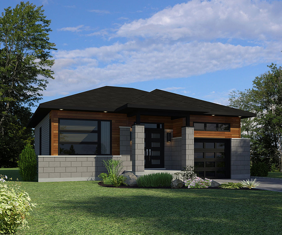Front elevation of Bungalow home (ThePlanCollection: House Plan #158-1300)