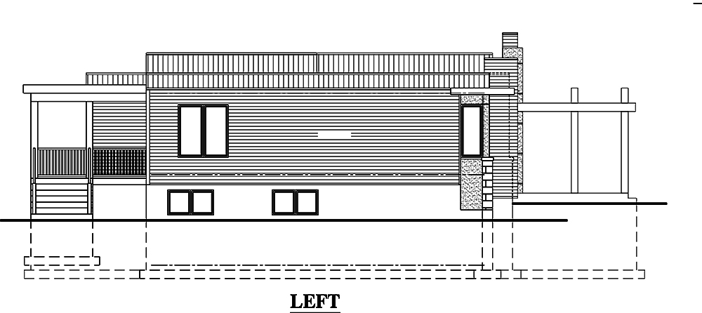 Home Plan Left Elevation of this 3-Bedroom,1421 Sq Ft Plan -158-1303