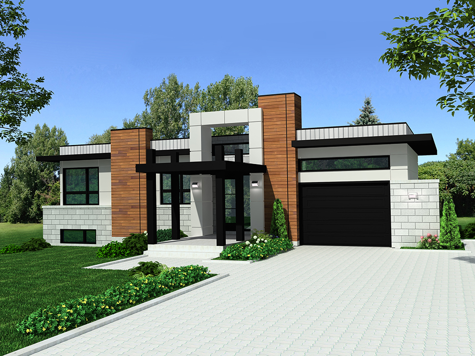 Modern home (ThePlanCollection: Plan #158-1303)