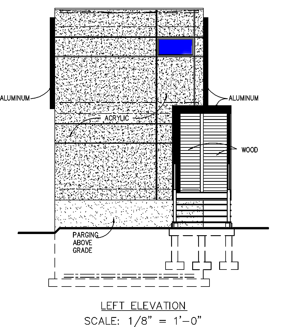 Home Plan Left Elevation of this 2-Bedroom,832 Sq Ft Plan -158-1304