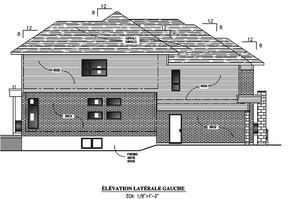 Home Plan Left Elevation of this 4-Bedroom,3139 Sq Ft Plan -158-1305