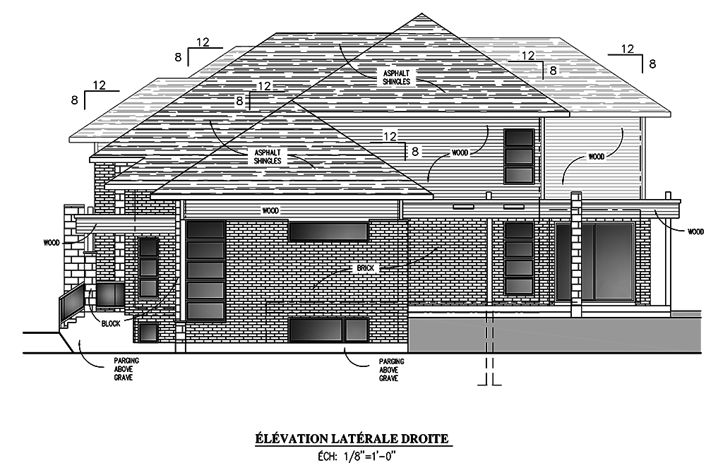 Home Plan Right Elevation of this 4-Bedroom,3139 Sq Ft Plan -158-1305