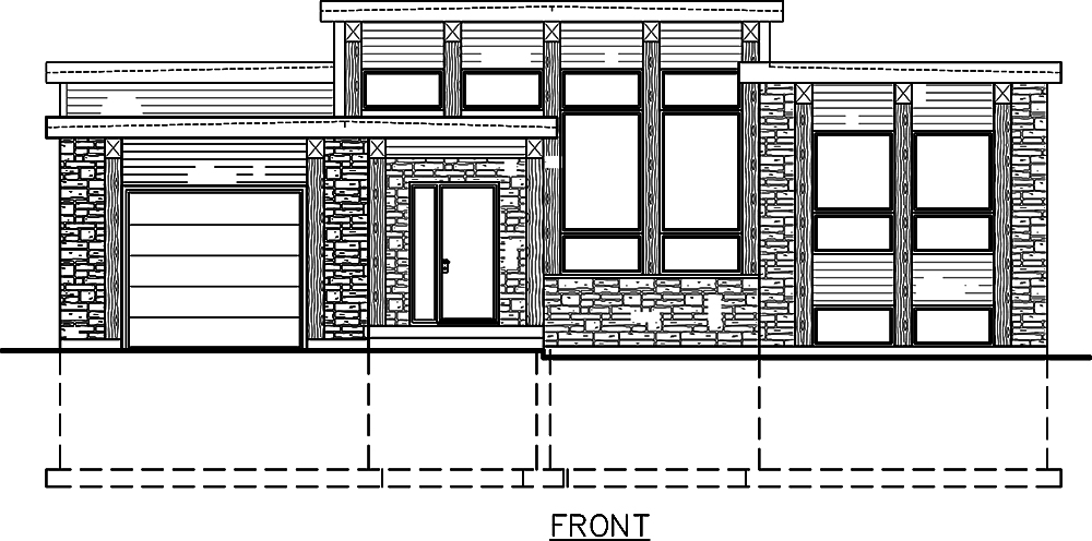 Home Plan Front Elevation of this 3-Bedroom,1282 Sq Ft Plan -158-1306